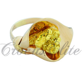 Золотое Кольцо "Цветок" с самородком