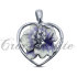 красивый кулон серебряный с эмалью цветок сердечко купить в Москве