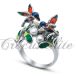 Дизайнерское кольцо из серебра "Гнездо" с венецианским стеклом и жемчугом