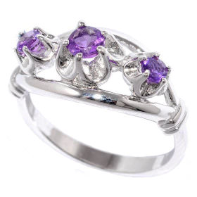 Женское серебряное кольцо с аметистом