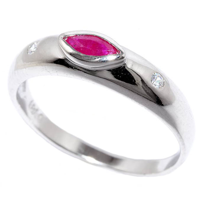 Кольцо с рубином серебро 21gre1461-69