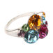 Ювелирное кольцо с разноцветными кристаллами Сваровски купить в Москве