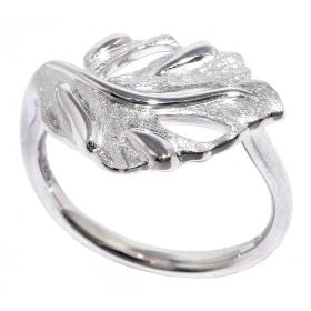 Кольцо Листок серебро